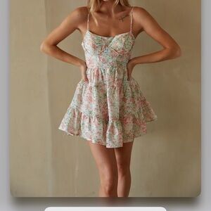 American Threads Tiered Bustier Mini Dress - Size S Sorority Rush